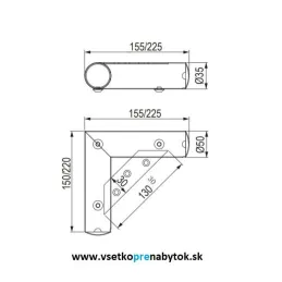 Namještajna noga NN24 - promjer 50 mm / sjajni krom