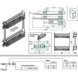 Izvlačna košara s prigušenjem INOXA BLUM - 2110 / krom