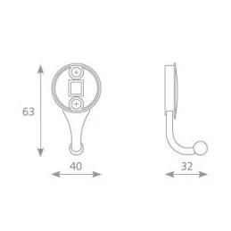 Rustikalni vješalica ANTIC MINI / Tamna patina