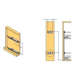 Dvostruki koš za gornje ormariće STANDARD 150 mm / Krom