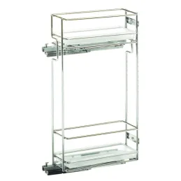 Dvostruki koš za gornje ormariće STANDARD 150 mm s plastičnim posudama / Krom