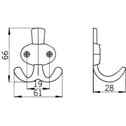 Rustikalni vješalica VENICE Mini / Antikni mesing
