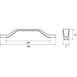 Ručka za ormar LONG / Brušeni bakar