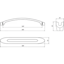Ručica SPACE / sjajni krom