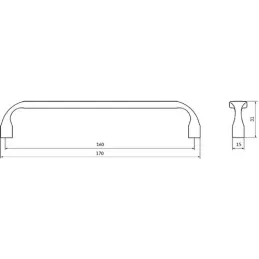 Ručka MESSE / Crna patina