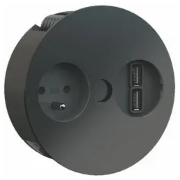 Električna utičnica Twister + USB / Crna