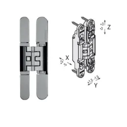 Skrivena vješalica za vrata bez rubova / Matirani krom