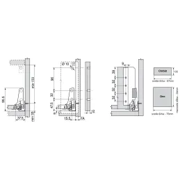 Kuhinjska kutija BLUM - Antarobox "M" TIP-ON BLUMOTION / Bijela