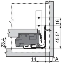 Kuhinjski box BLUM - Legrabox "M" / Crna