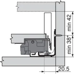 Kuhinjski box BLUM - Legrabox "M" / Crna