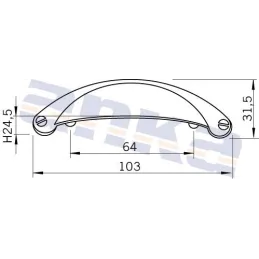 Ručka AZALEA / Crna patina