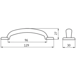 Ručka BELLE / Staro srebrna