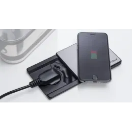 Električna utičnica Evoline Square + Bežično punjenje / Nehrđajući čelik