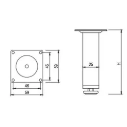 Nogica za namještaj BRASIL / Nehrđajući čelik