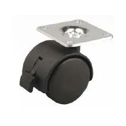 Namještajni točak s kočnicom i pločicom / 30 mm / Crna