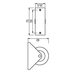 Fiksni kotač 50 mm / Sivi