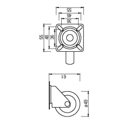 Okretni kotačić 50 mm / Sivi