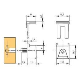 Nosilac staklene police MODERNO / Nikel