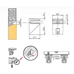 Nosač za policu PALERMO MINI / Srebrna