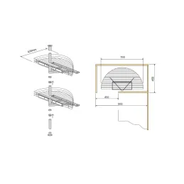 Izvlačni i rotirajući karusel SMART 180° / sjajni krom