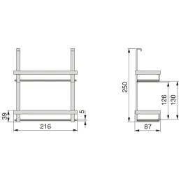 Viseća polica DUO  / Antracit
