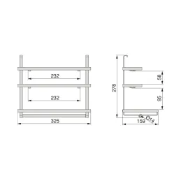 Trostruki viseći regal za papir / Antracit