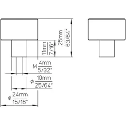 Gumb INDUST II. / Mat crna