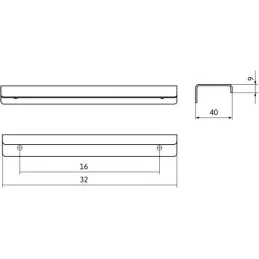 Ručica za rub vrata AEROS / Nehrđajući čelik