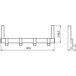Dizajnerski vješalica za vrata EMA / Mat nikl