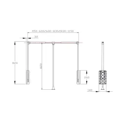 Sklopiva vješalica EASY / Crna - krom