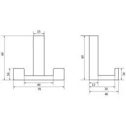 Vješalica OMEGA DUO / Crno brušeno željezo