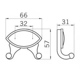 Rustikalni vješalica ORION DUO / Antička srebrna