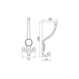 Rustikalni vješalica ORION XL / Antik srebrna