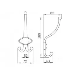 Rustikalna vješalica ORION MAXI / Antik srebrna