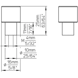 Gumb INDUST I. / Mat čelik plemeniti