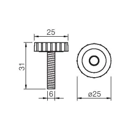 Podesiva noga za kutni element na ploči od 18 mm