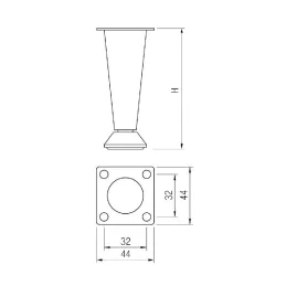 Namještajna noga SLIDE / Mat krom