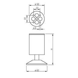 Namještajna nožica ALPHA / Mat krom