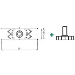 Podesiva noga za ploču 25 mm