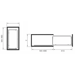 Kosara KOMFORT s punim izvlačenjem, bočna s amortizacijom / Krom