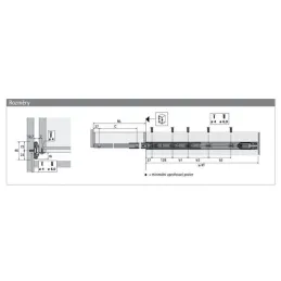 Uvlačna ležajna vodilica s prigušenjem 45 mm HETTICH / Silent system