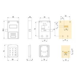 Električna brava s tipkovnicom Systemo / crna