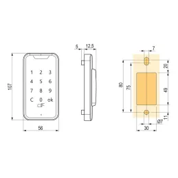 Električna brava s tipkovnicom i chip karticom Systemo II / crna