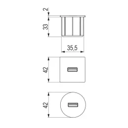 Električna utičnica USB punjač Round / Nezapečeničen