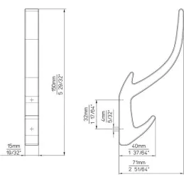 Vješalica KOS / Crna mat