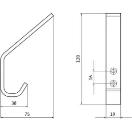 Vješalica VILACH / Crna mat