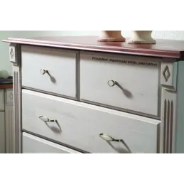 Ručka BERYL / Patinirani mesing + bež plastika