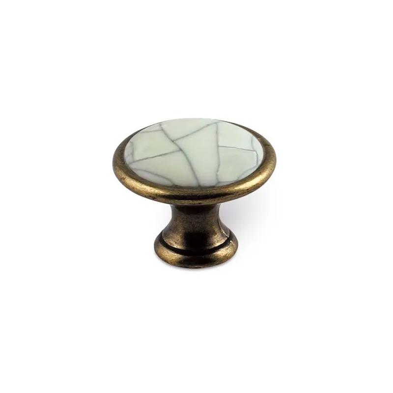 Gumb GARDE / Antikni mesing - puknuti porculan