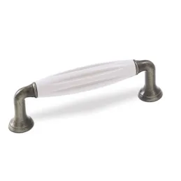 Ručka MAURO / Starosrebreno - bijela plastika