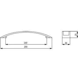Ručka MOBILIAR / Brušeni nikel - bijela